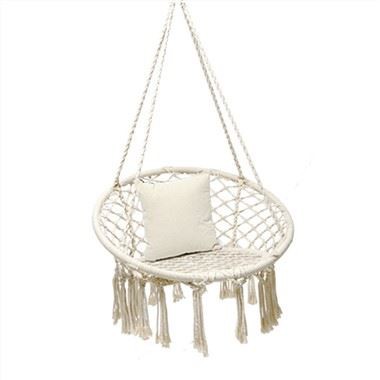 เปลญวนแคมป์ปิ้งทรงกลมสีขาว